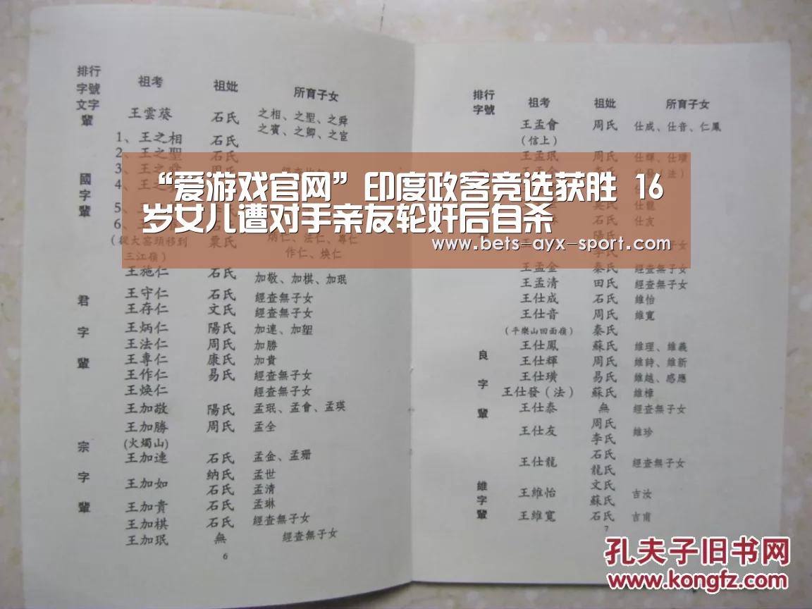 “爱游戏官网”印度政客竞选获胜 16岁女儿遭对手亲友轮奸后自杀(图1) 爱游戏体育